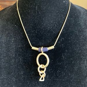 Gold and Navy Necklace